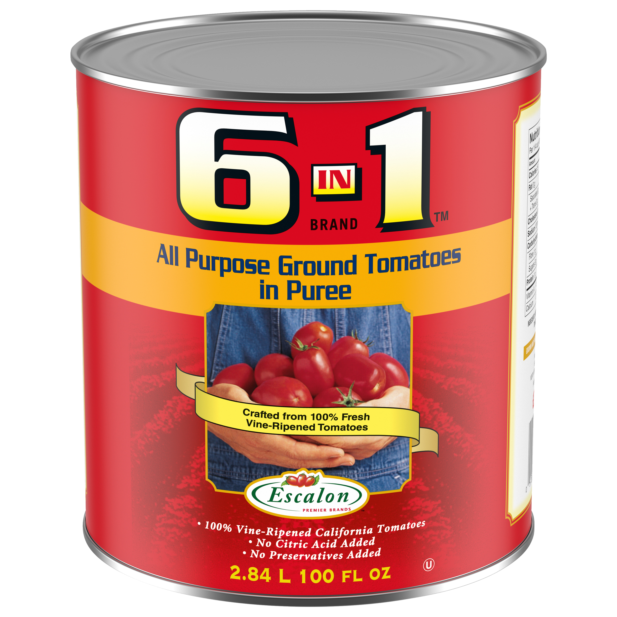 ESCALON tomates broyées tout usage 6 en 1 – 6 x 2,84 L