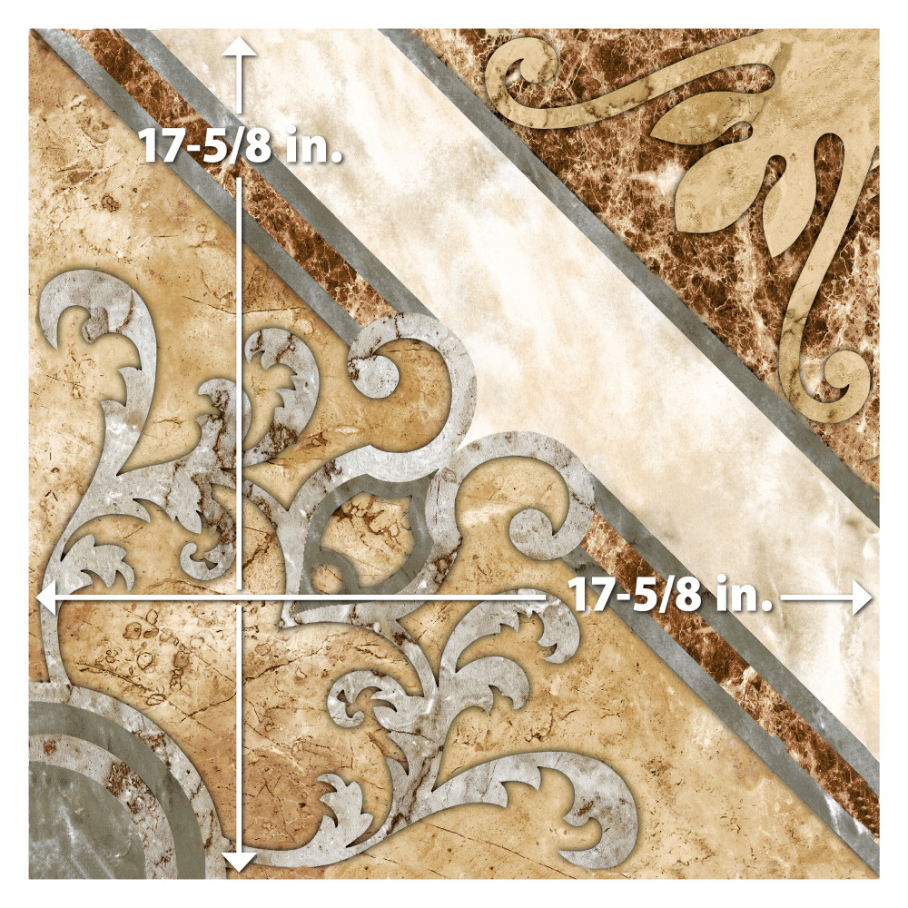 Touba 17-5/8 in. x 17-5/8 in. Ceramic Floor and Wall Tile