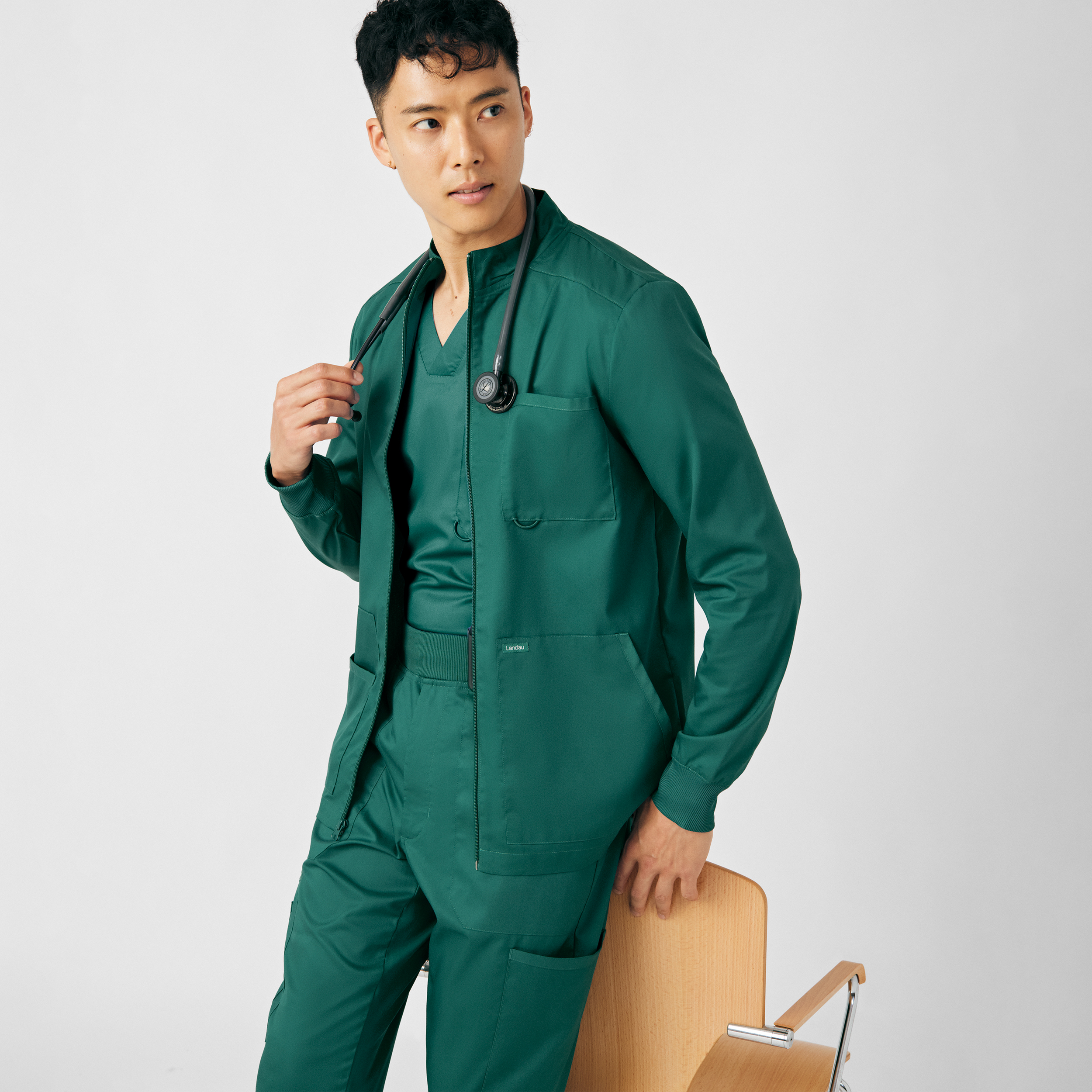 Landau ProFlex Men&#8216;s 4-Pocket Scrub Jacket-Landau