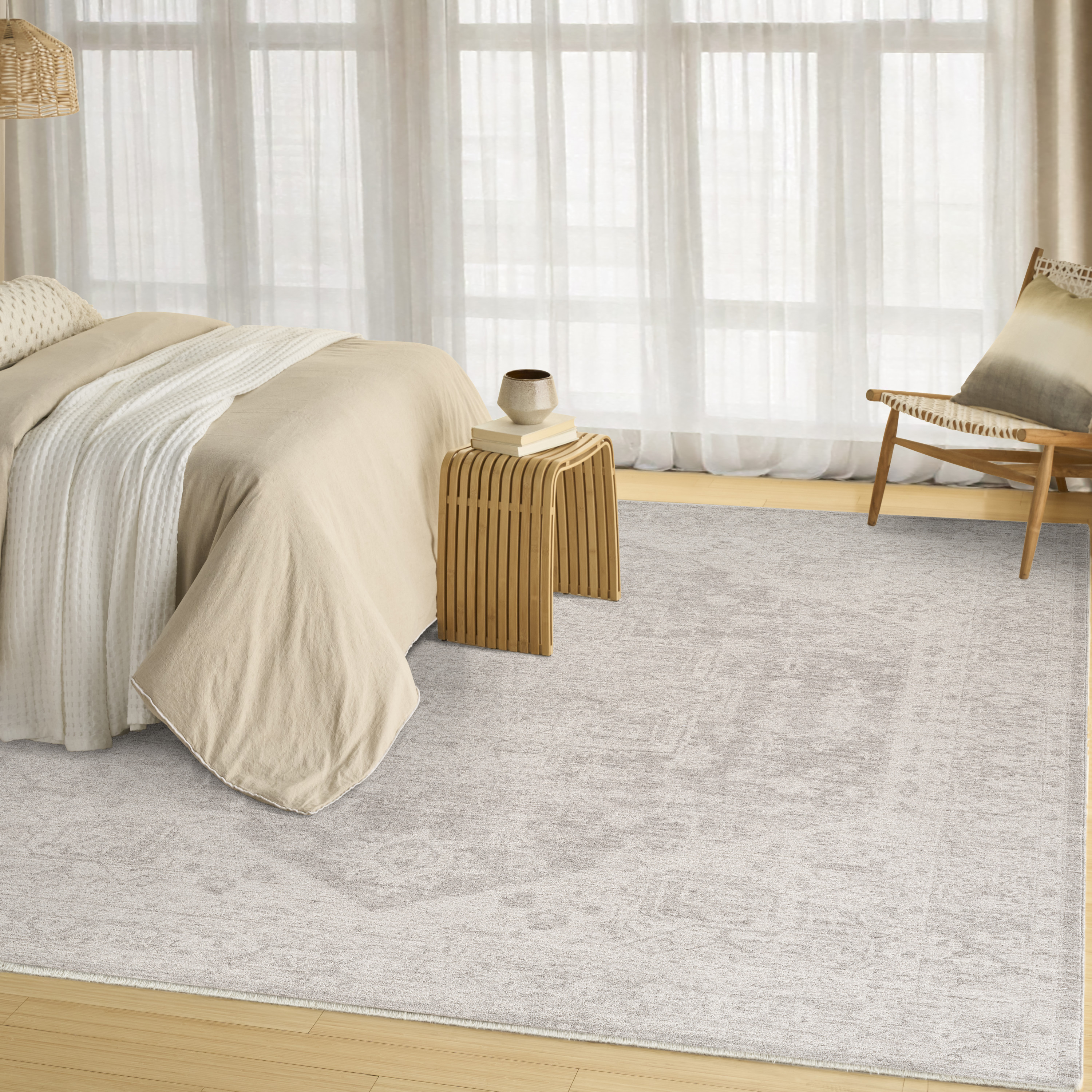 DKNY Pure Shades 7'10" x 9'10" Grey Vintage Indoor Rug