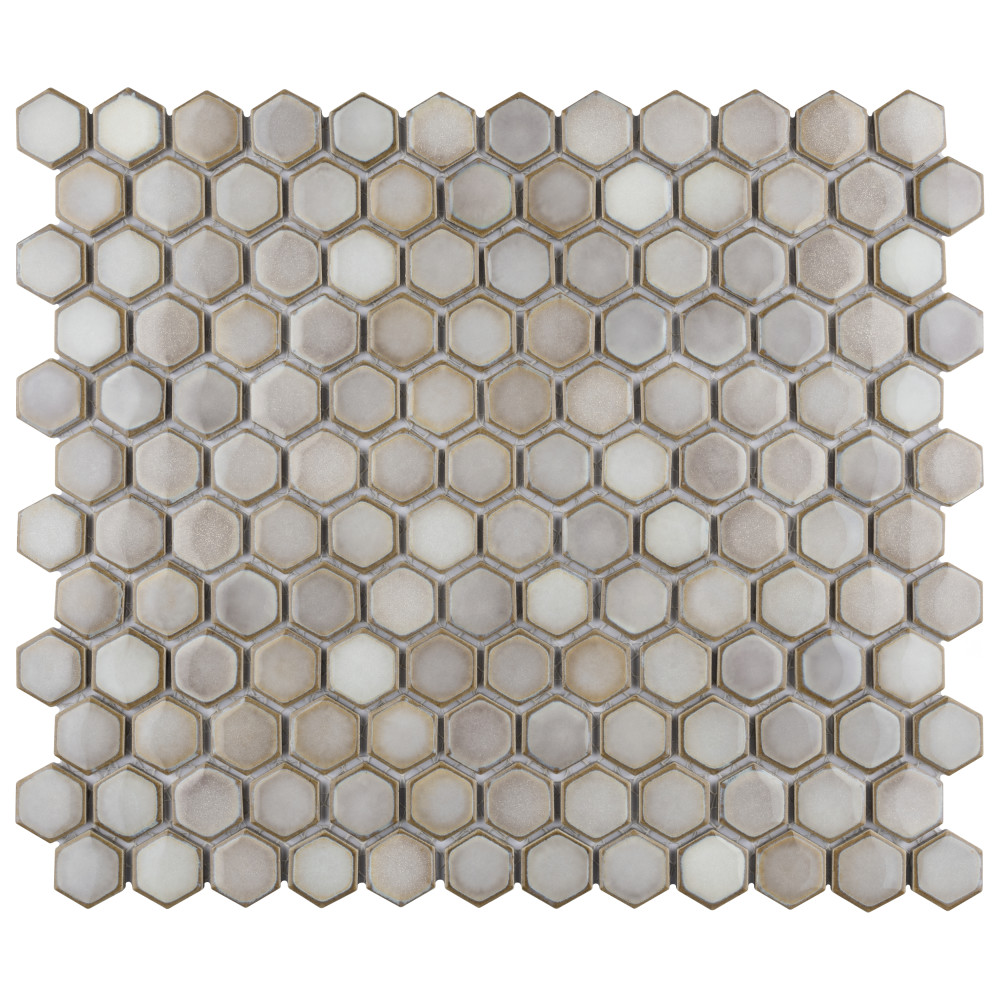 Hudson 1″ Hex Dove Grey 11-7/8 in. x 13-1/4 in. Porcelain Mosaic Tile
