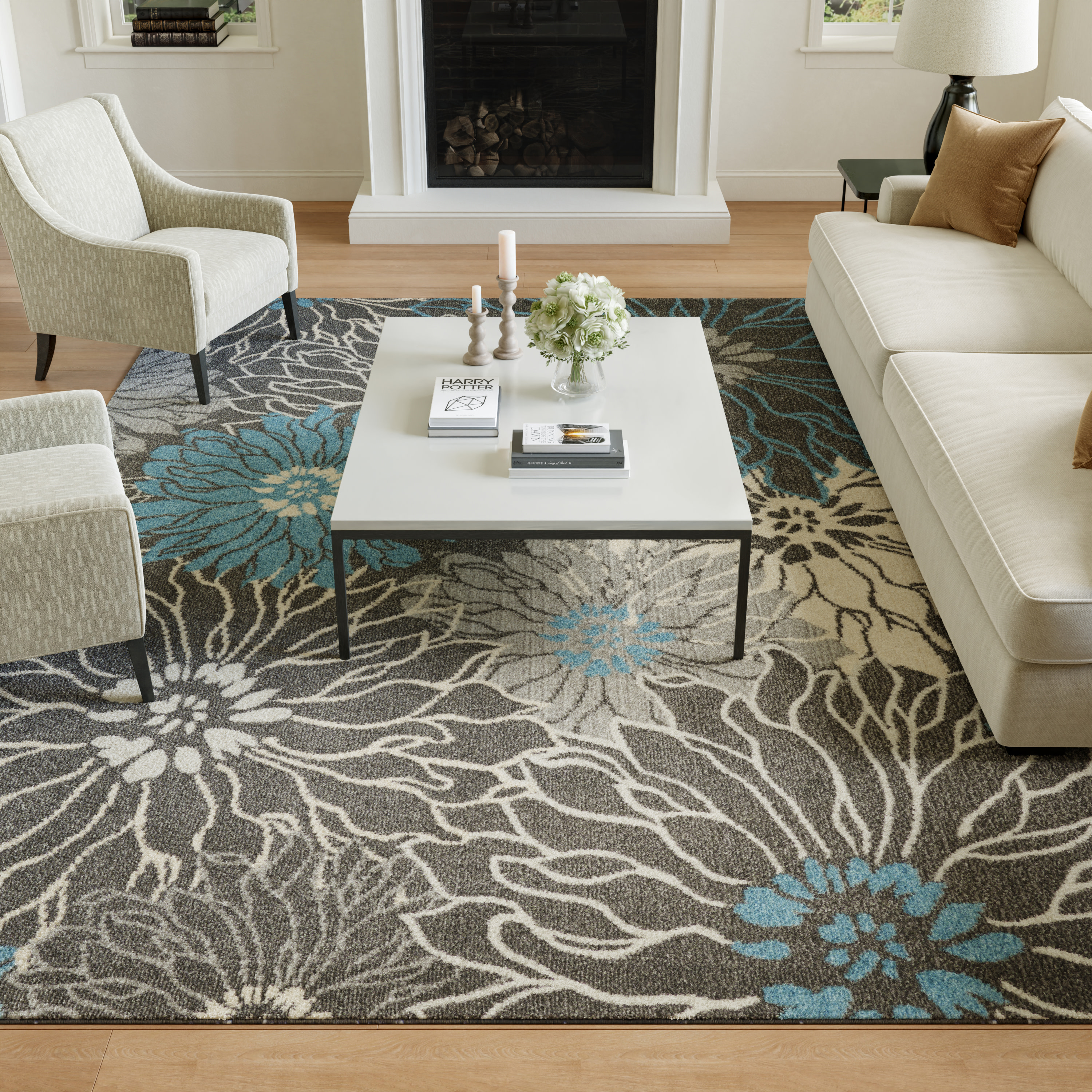 Nourison Passion 8' x 10' Charcoal Blue Contemporary Indoor Rug