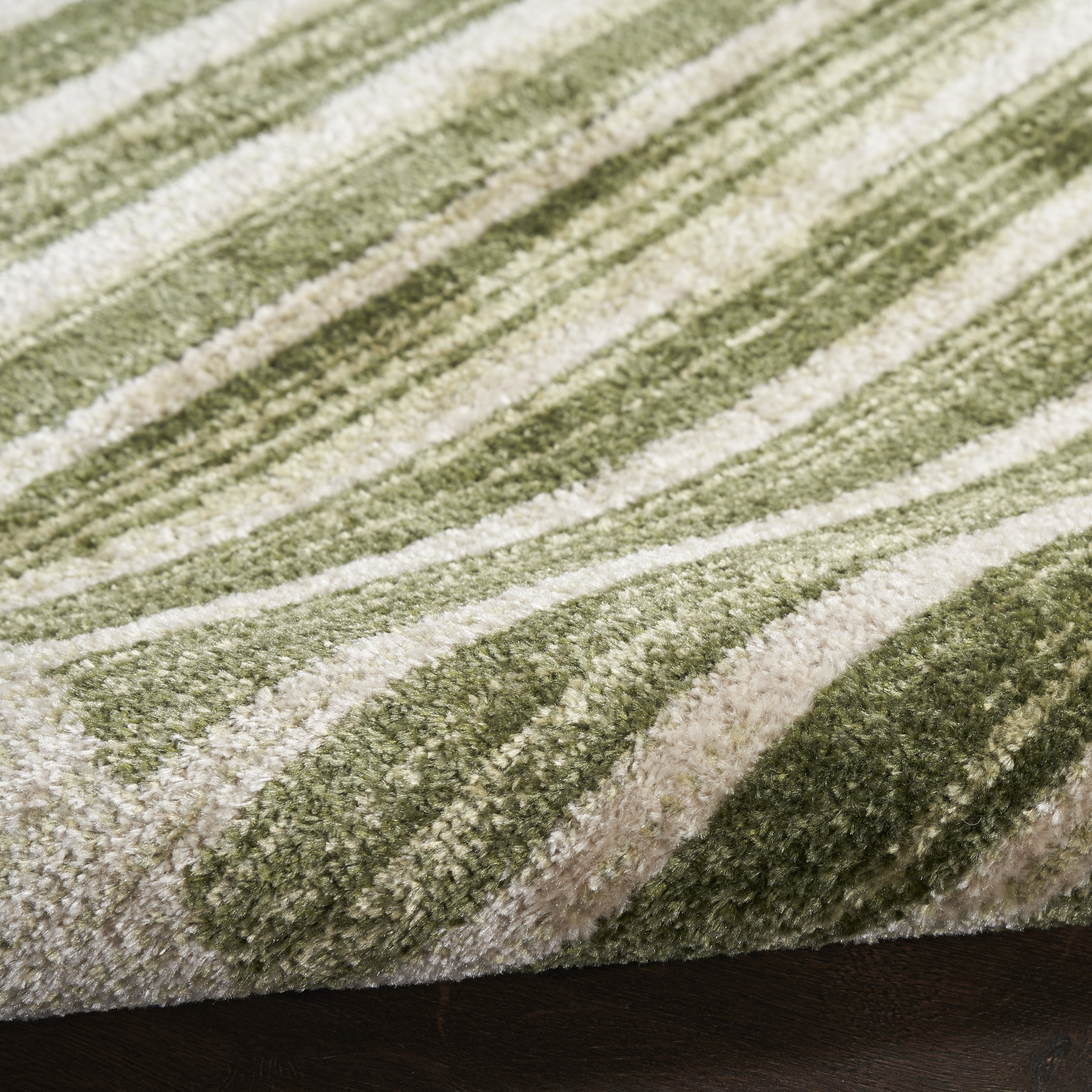 Nourison Astra Machine Washable 3'3" x 5' Ivory Olive Mid-Century Modern Indoor Rug