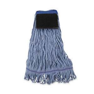 Boardwalk, Cotton Looped-End Wet Mop Head with 5" Headband, Medium, Blue