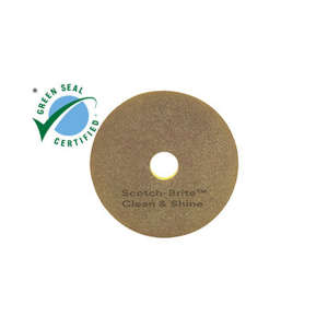 3M, Scotch-Brite™ Clean & Shine Round Floor Pad, 15", Yellow