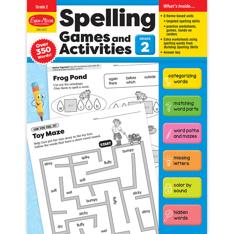 Evan-Moor Educational Publishers Spelling Games and Activities, Grade 2 ...