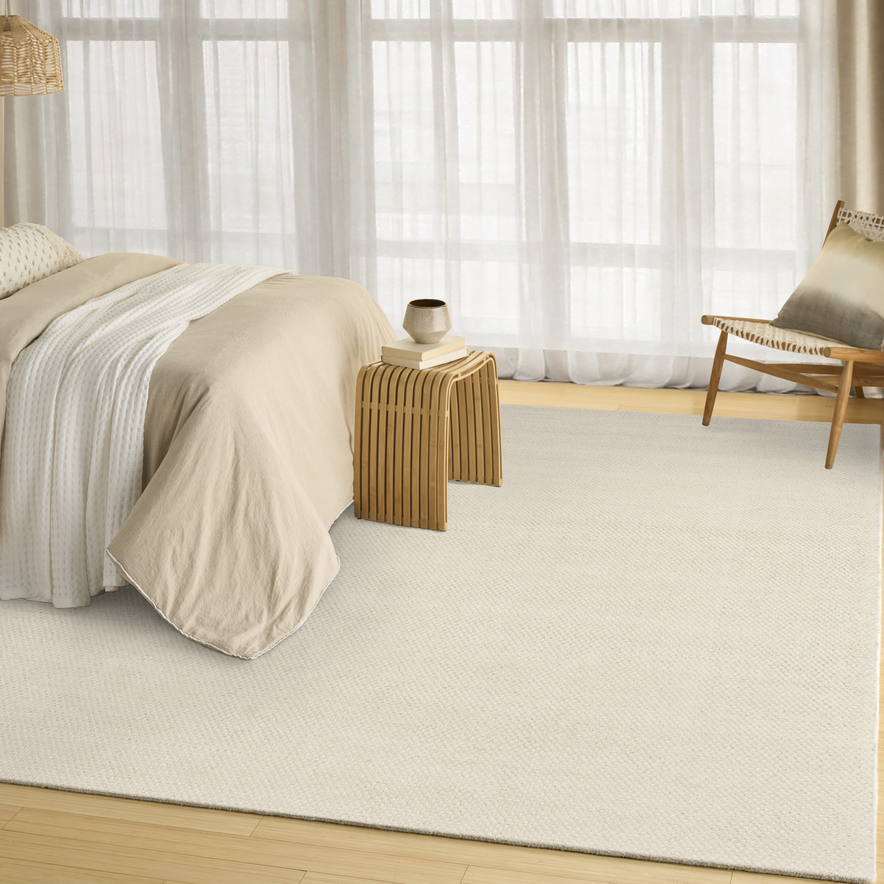 DKNY Pure Rows 8'6" x 11'6" Ivory Farmhouse Indoor Rug