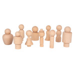 TickiT&reg; Wooden Community Figures - Set of 10 - For Ages 18m+ - Wooden Peg Dolls for Kids - 10 Different Shapes - Loose Parts Wooden Toys for Toddlers CTU74009