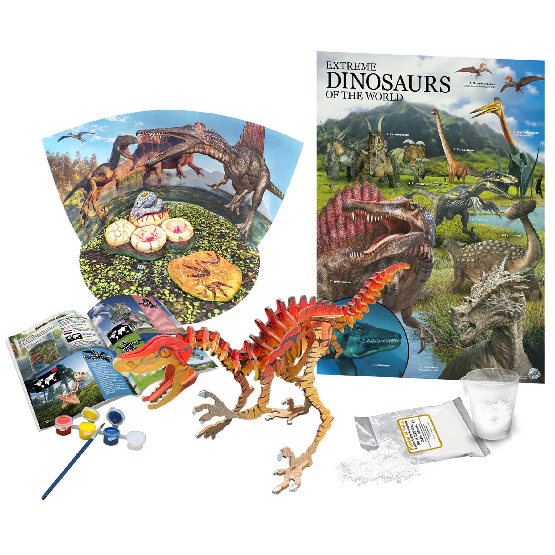 WILD ENVIRONMENTAL SCIENCE Extreme Dinosaurs of the World - For Ages 6+ - Create and Customize Models and Dioramas - Study the Most Extreme Dinosaurs image number null