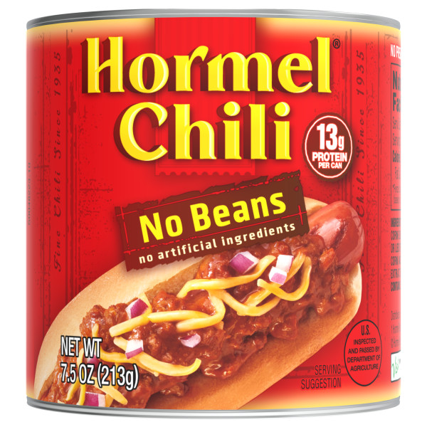 HORMEL(r) Chili No Beans, 12/7.5oz . C1N1 - Front No Plunge In Package (Hi Res)