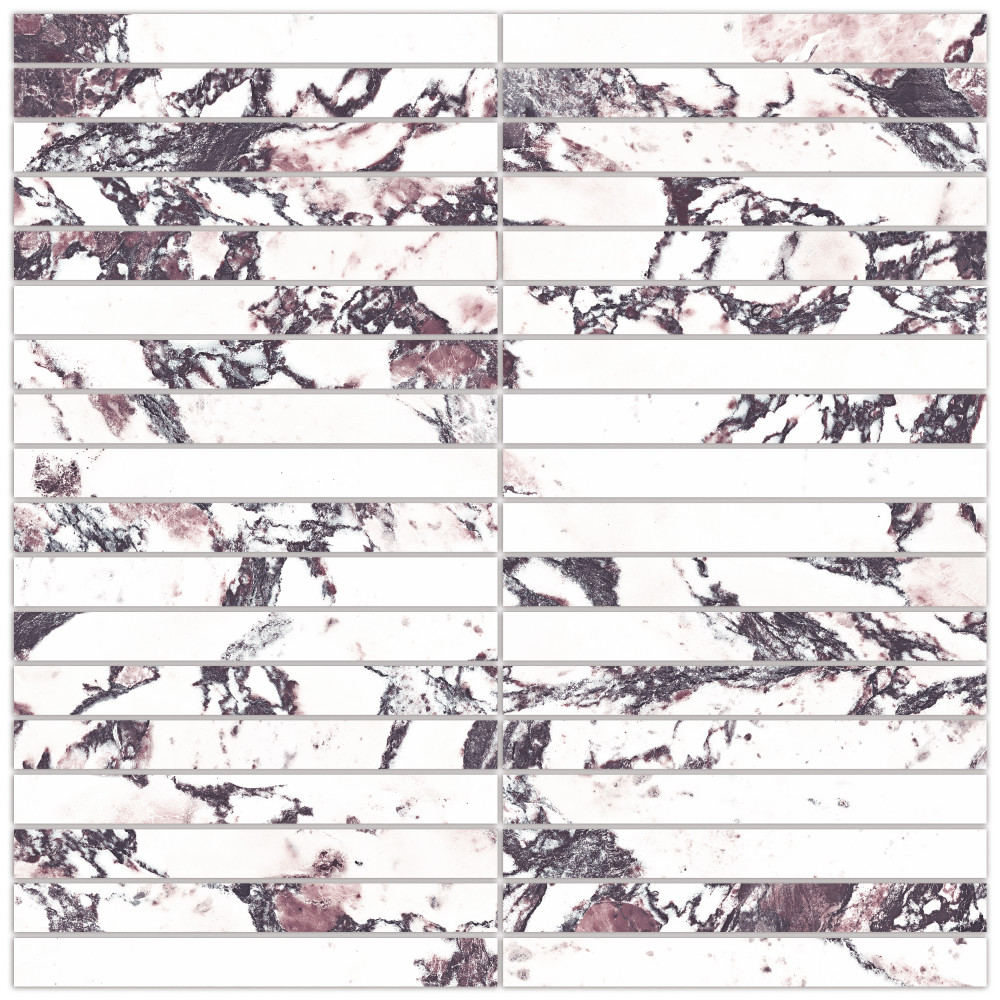 Touche Brick Stacked Rubis 11-3/4 in. x 11-3/4 in. Porcelain Mosaic Tile