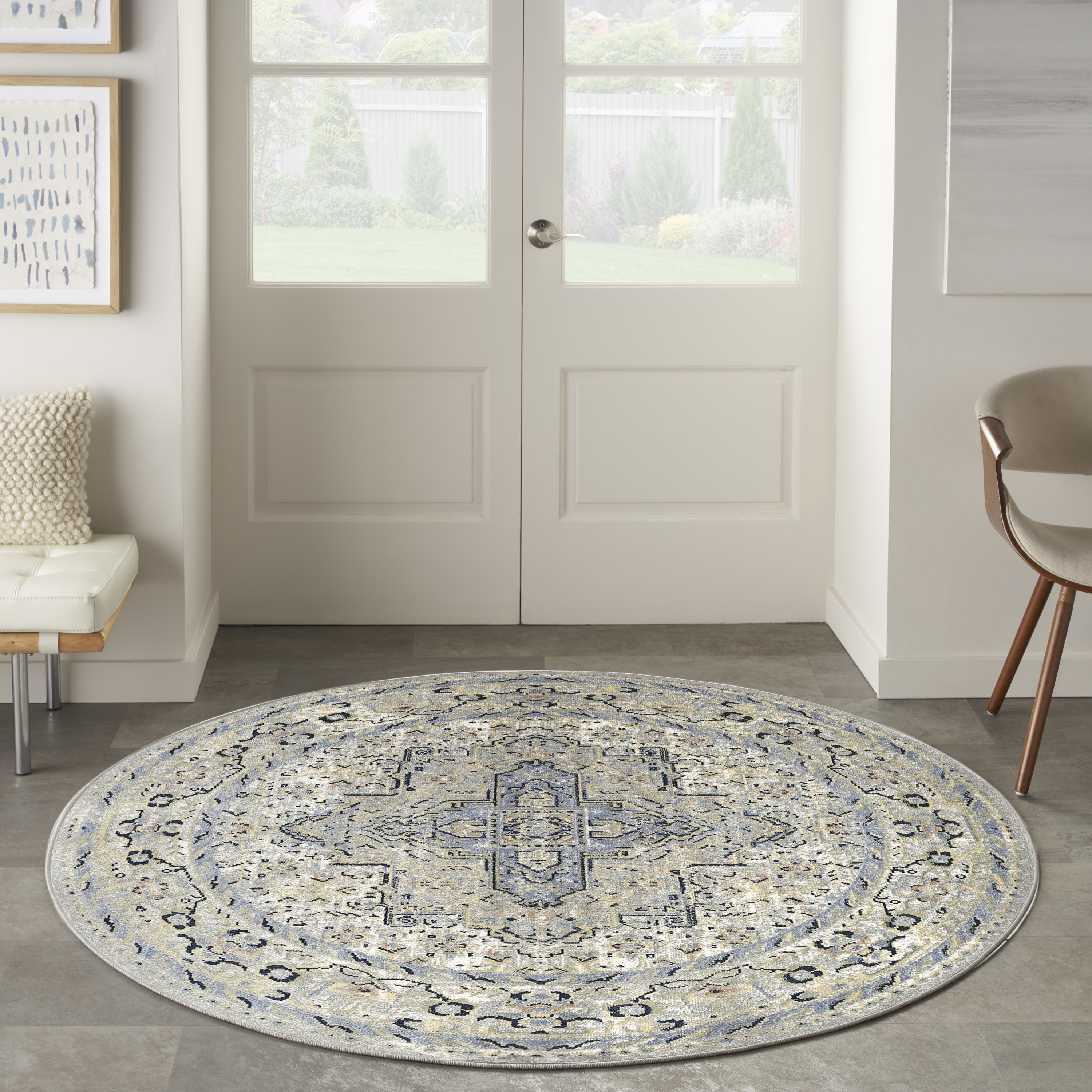 Nourison Nourison Essentials Persian 6' x Round Blue Vintage Rug