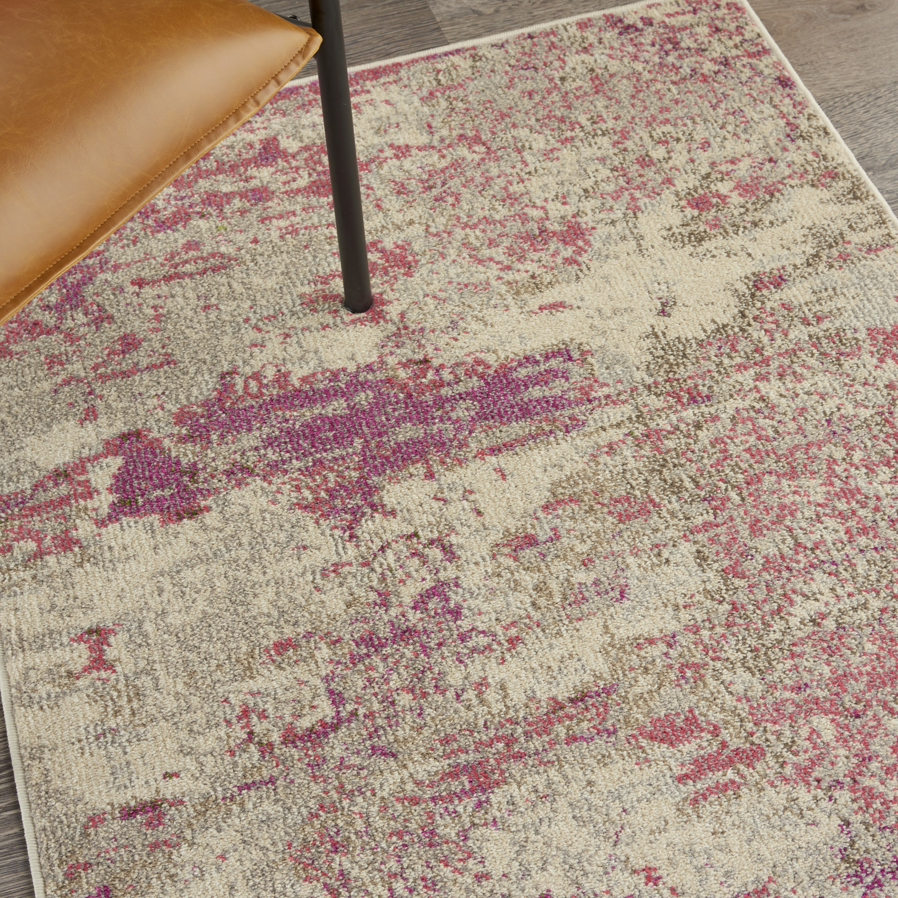 Nourison Celestial 3' x 5' Ivory Pink Modern Indoor Rug