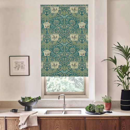 Honeysuckle and Tulip Midnight Garden Roller Blind