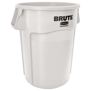 Rubbermaid Commercial, VENTED BRUTE®, 44gal, Resin, White, Round, Receptacle