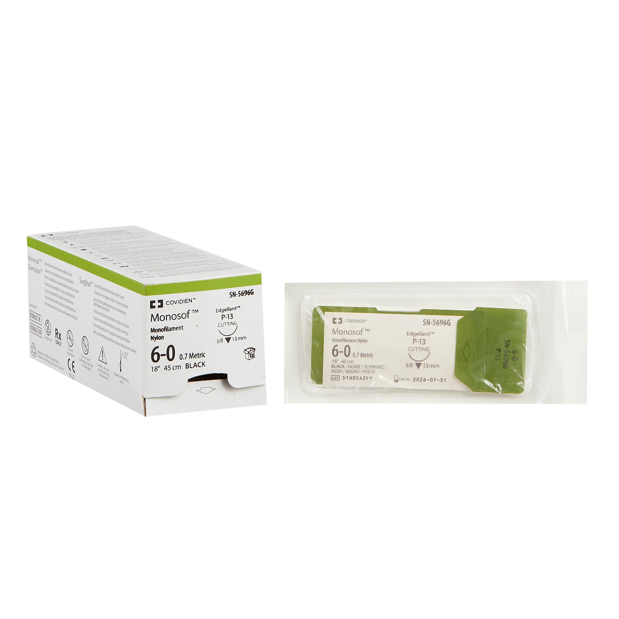 Covidien SUTURE, MONOSOF 6-0 18" P-13 (12/BX)