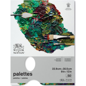 Professional Tear Off Palette Paper, Transparent, 9X12 in, 50 Sheets