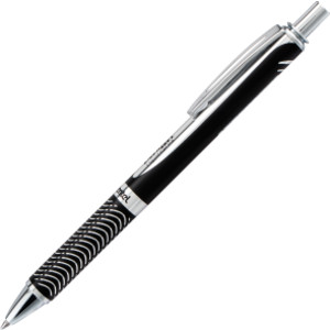 EnerGel Alloy Retractable Premium Liquid Gel Pen, (0.7mm) Metal Tip, Medium Line,Black Barrel, Black Ink