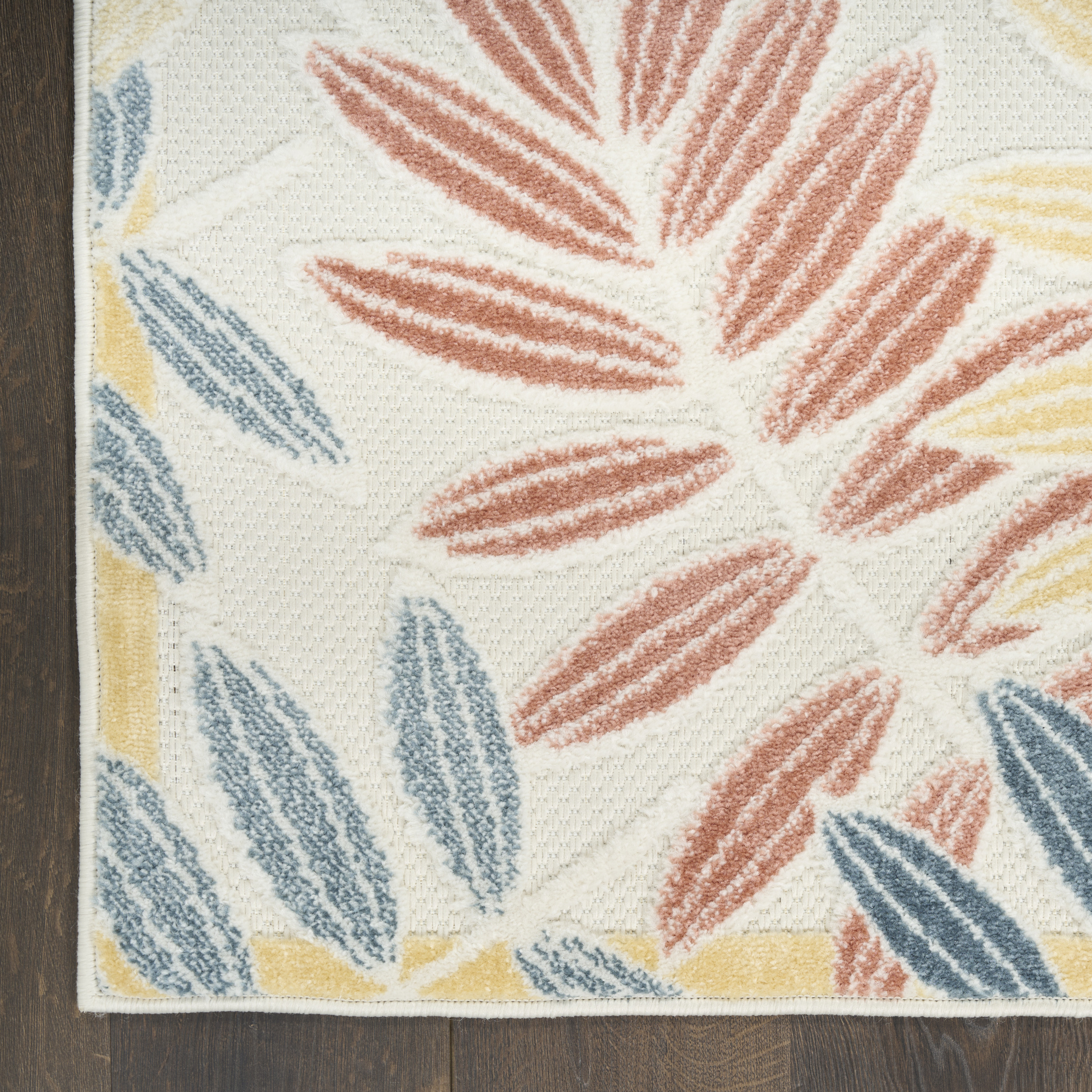 Nourison Aloha 2'8" x 4' Ivory Blue Modern Rug