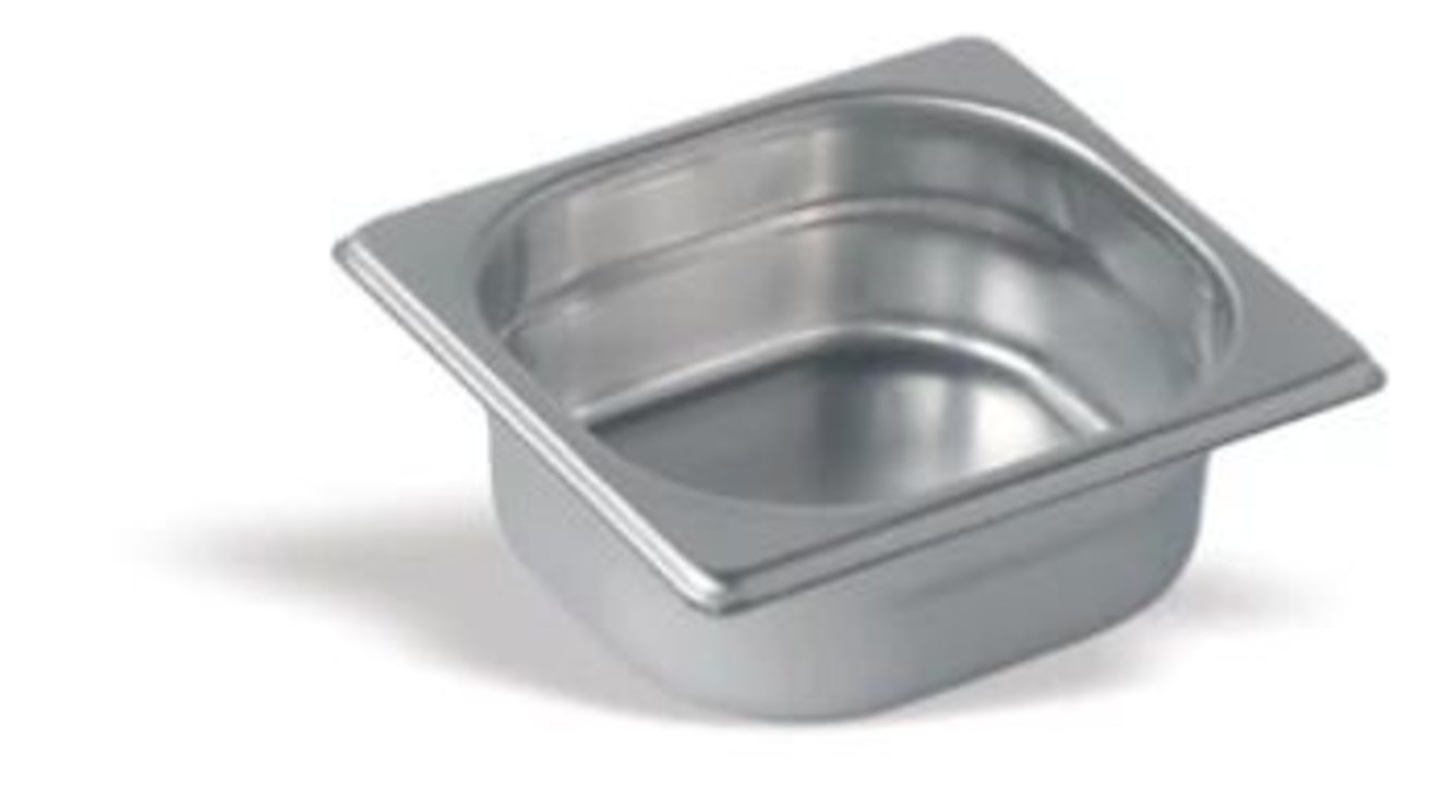 Cubeta Gastronorm GN PRO de acero inoxidable 18/10 de tamaño 1/6 y 200 mm de profundidad