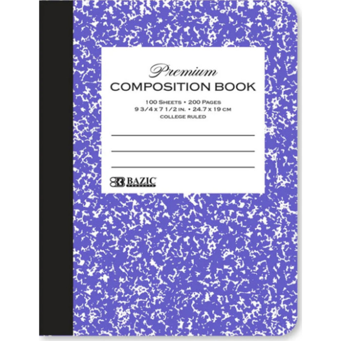 Morandi Marble Composition Book, College Ruled, 100 Count