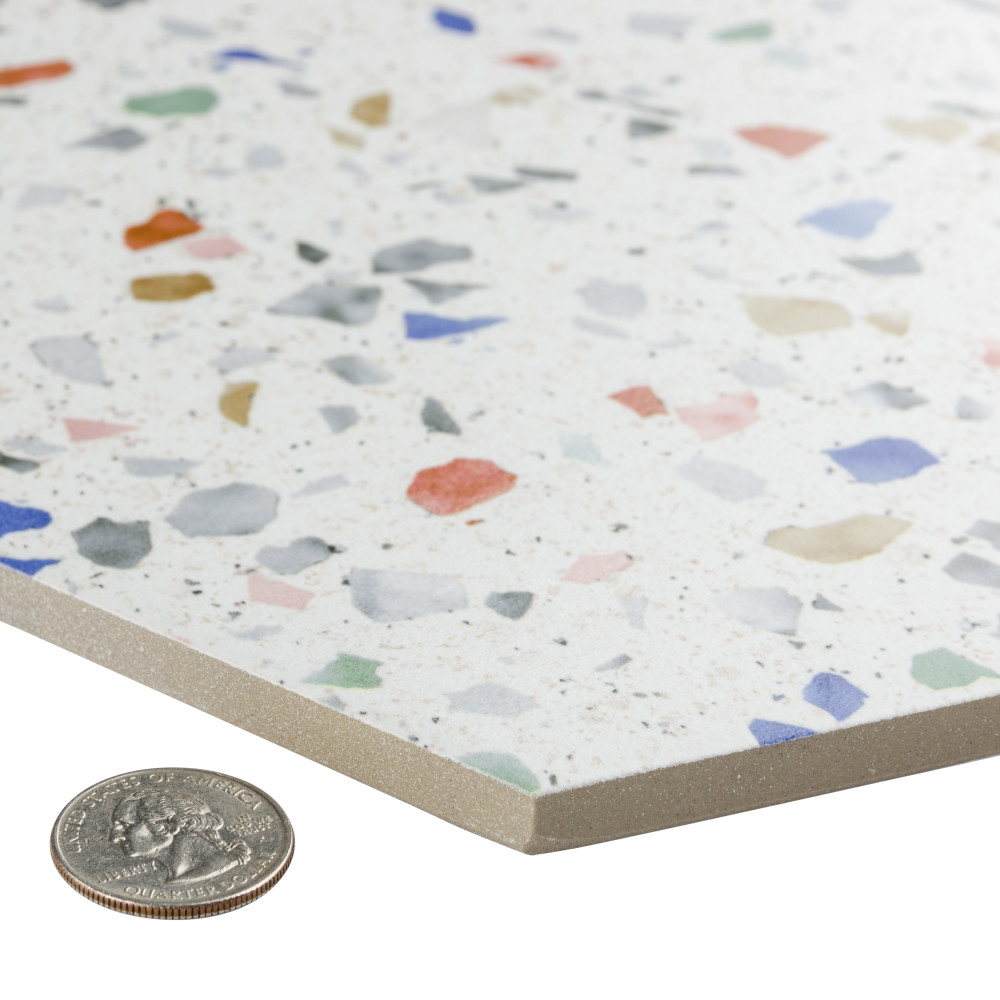 Venice Hex Colors Light 8-5/8 in. x 9-7/8 in. Porcelain Floor and Wall Tile