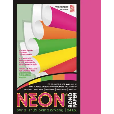 Pacon  Neon Multi-Purpose Paper, Pink,  8-1/2