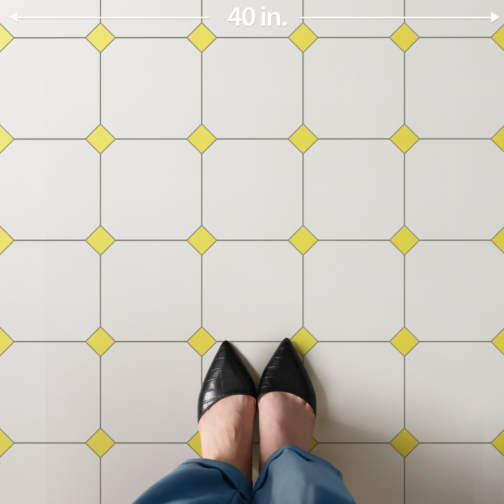 Vaudeville Octagon Nacar with Taco Lima 7-7/8 in. x 7-7/8 in. Porcelain Floor and Wall Tile