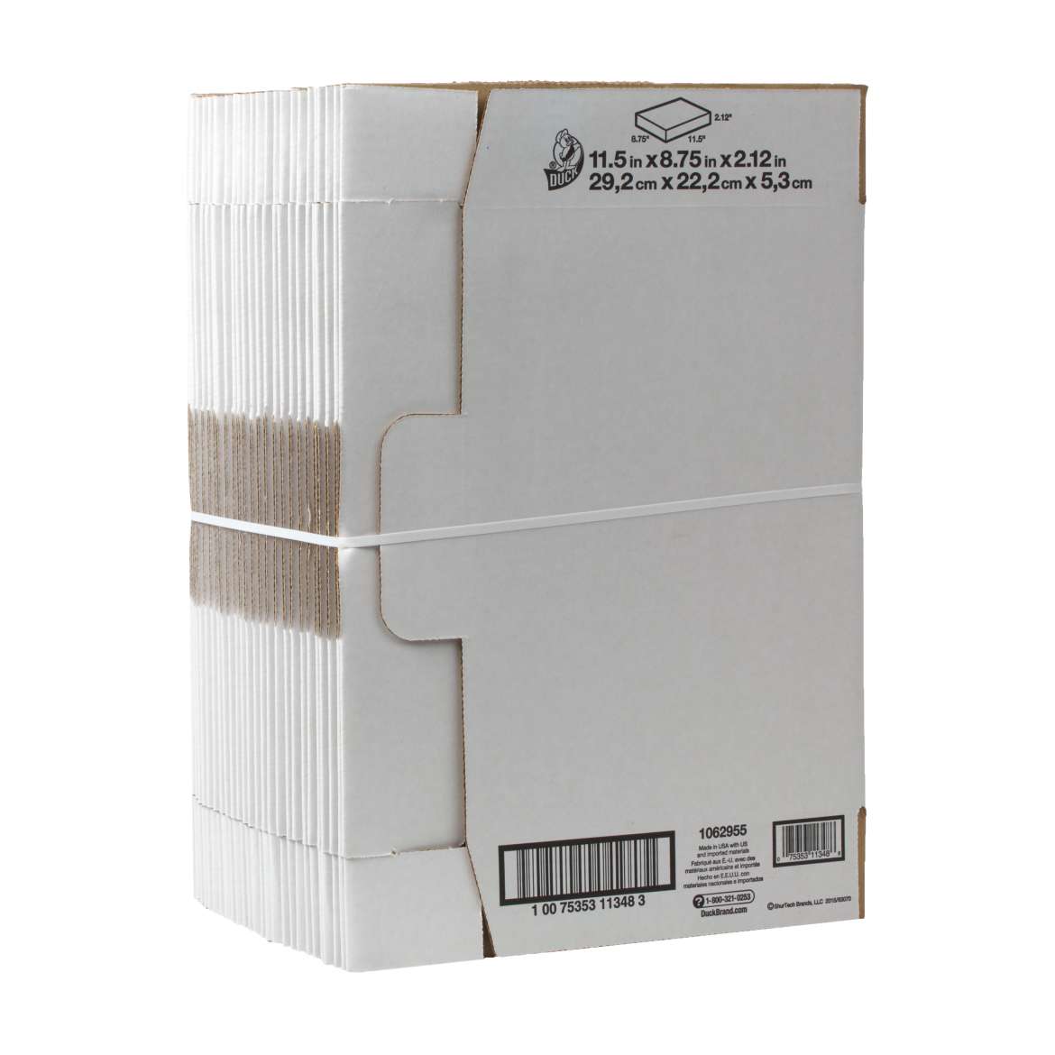 Duck® Brand Self-Locking Mailing Box - White, 25 pk, 11.5 in. x 8.75 in. x 2.1 in. Image