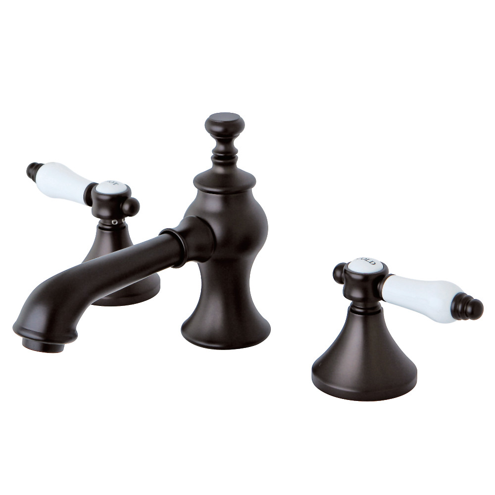 Two-Handle 3-Hole Deck Mount Widespread Bathroom Faucet with Brass Pop-Up, Oil Rubbed Bronze with 8 Finish Options Two-Handle 3-Hole Deck Mount Widespread Bathroom Faucet with Brass Pop-Up, Oil Rubbed Bronze with 8 Finish Options