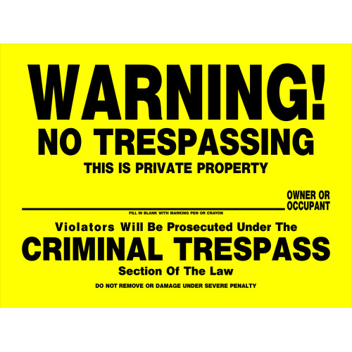 No Trespassing Sign