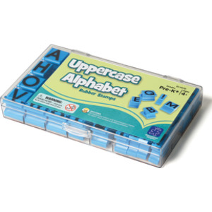 Alphabet Rubber Stamps, Uppercase, 5/8", Set of 30