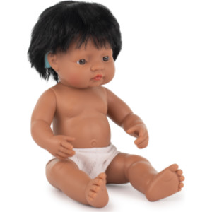 Baby Doll Hispanic Boy With Hearing Aid 15'', Polybagged