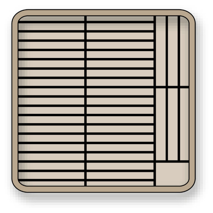 Cestas para platos de polipropileno en color beige para 44 platos de 15 a 18 centímetros