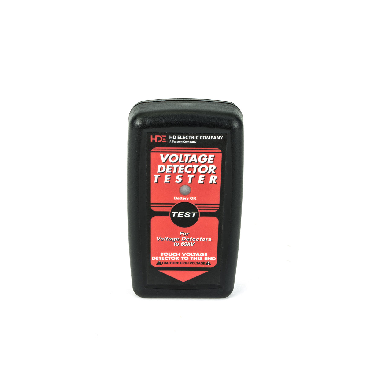 High Voltage AC output to confirm proper operation of TAG family of Voltage Detectors.  Powered by 9V lithium or alkaline battery