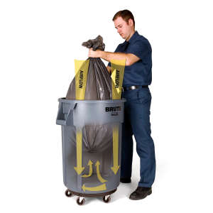 Rubbermaid Commercial, VENTED BRUTE, 55 gal, Resin, Gray, Round, Receptacle