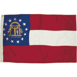 Durawavez Nylon Outdoor Flag with Heading & Grommets, Georgia, 3ft x 5ft