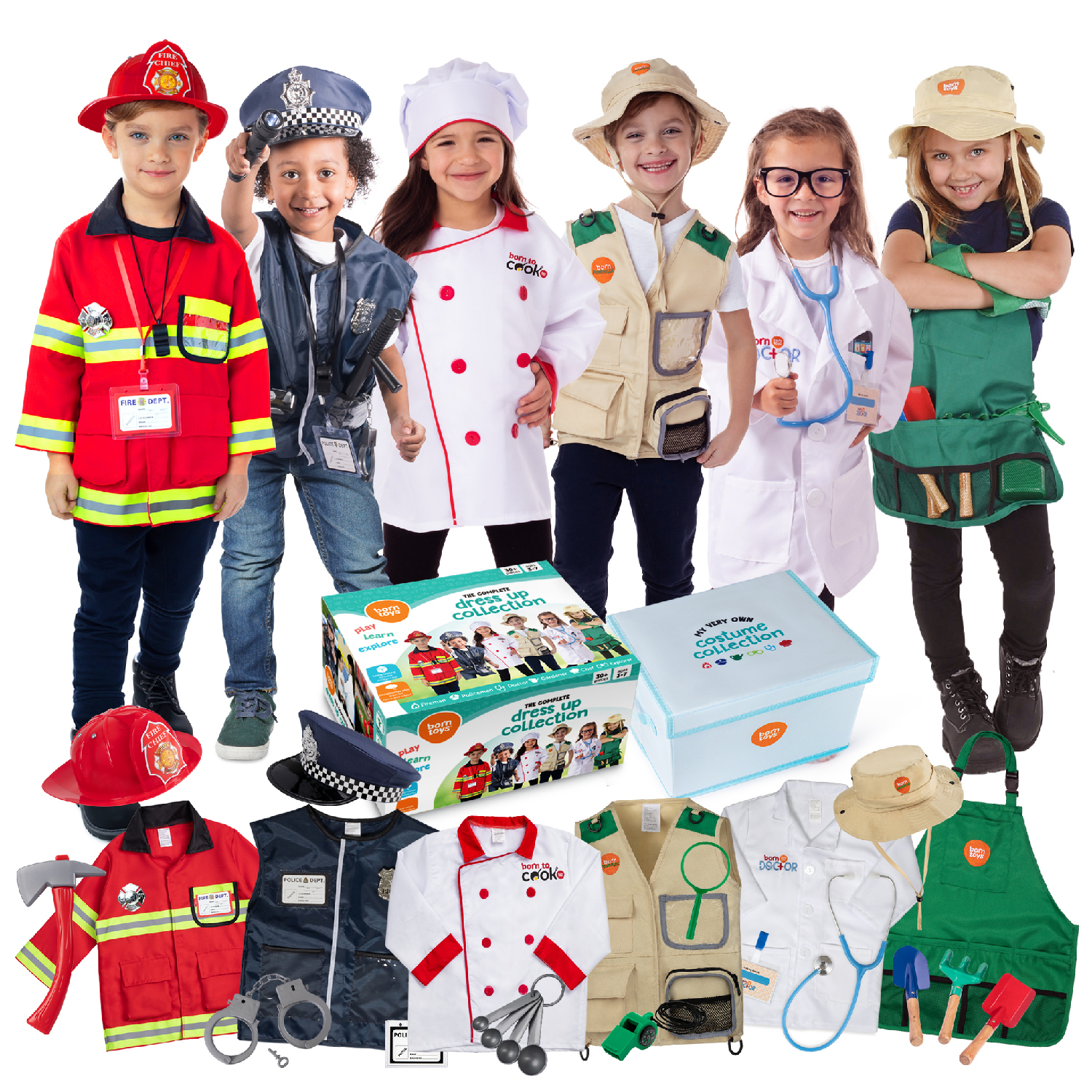 Bintiva Dress Up / Drama Play Deluxe Trunk 6 In 1 Set image number null