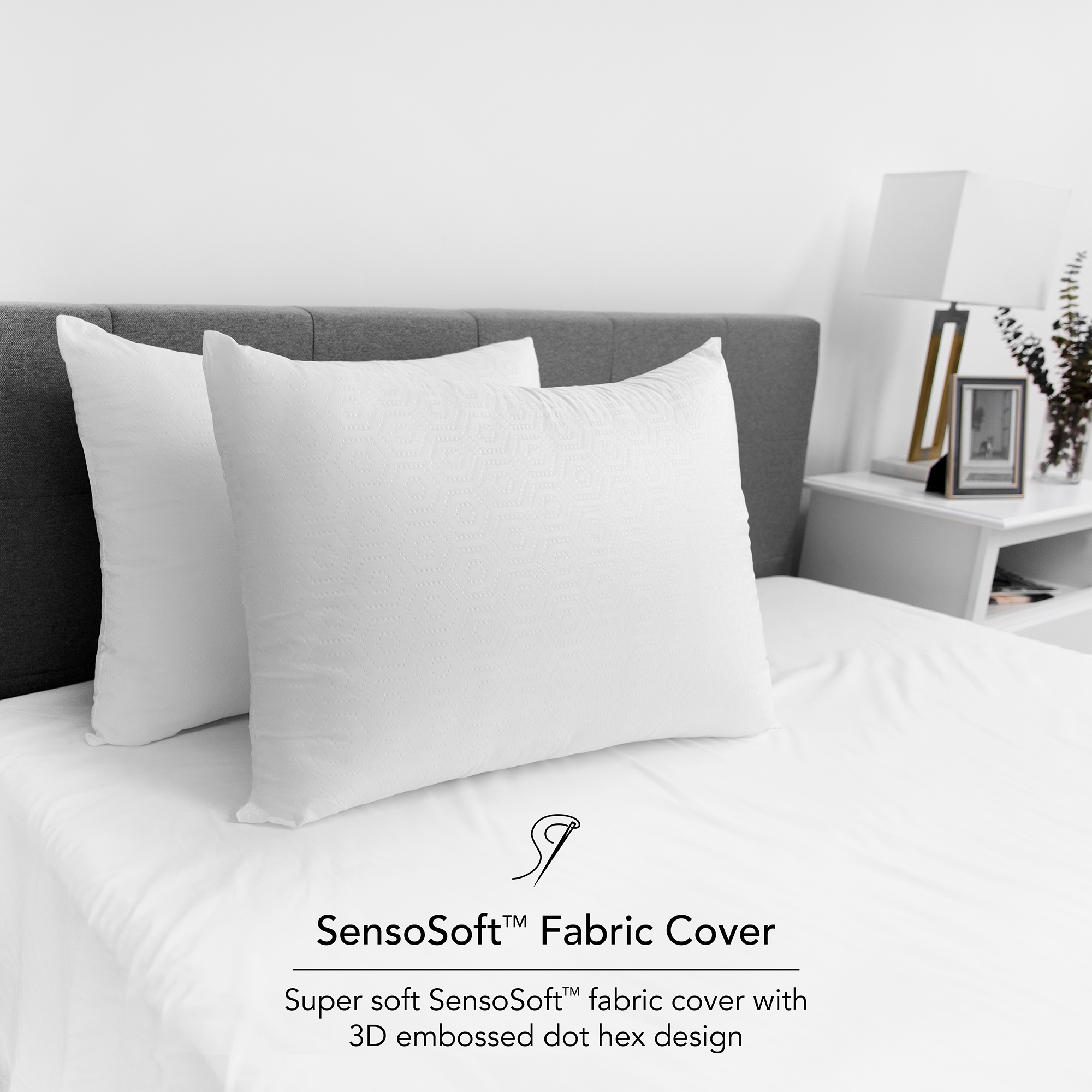 SensorPEDIC Embossed SensoSoft Jumbo Bed Pillow - 2 Pack | eBay
