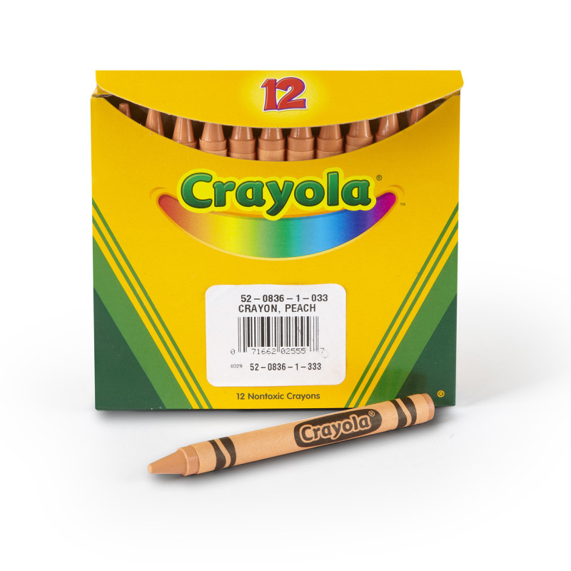Bulk Crayons, Regular Size, Peach, 12 Count