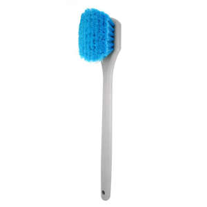 Impact, Long Handle Scrub Brush, 2in, Polyethylene, Gray/Blue