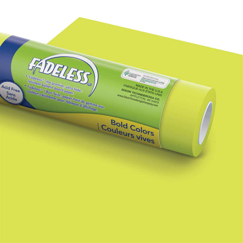 Bulletin Board Art Paper, Lime, 48" x 50', 1 Roll