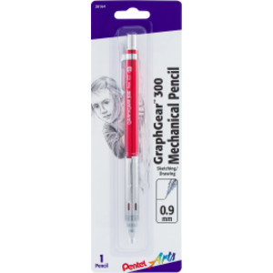 GraphGear 300 Mechanical Pencil, (0.9mm) Thick line, Red Barrel, 1 Count