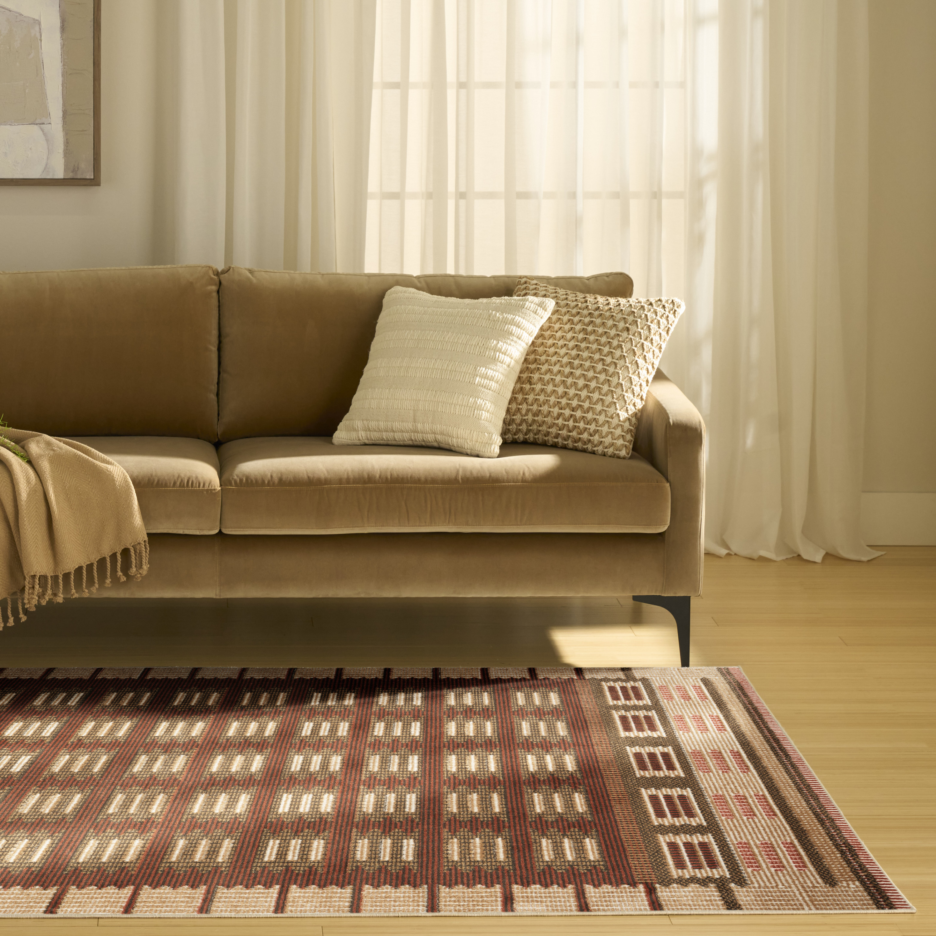 Nourison Nordic 4' x 6' Rust Modern Indoor Rug