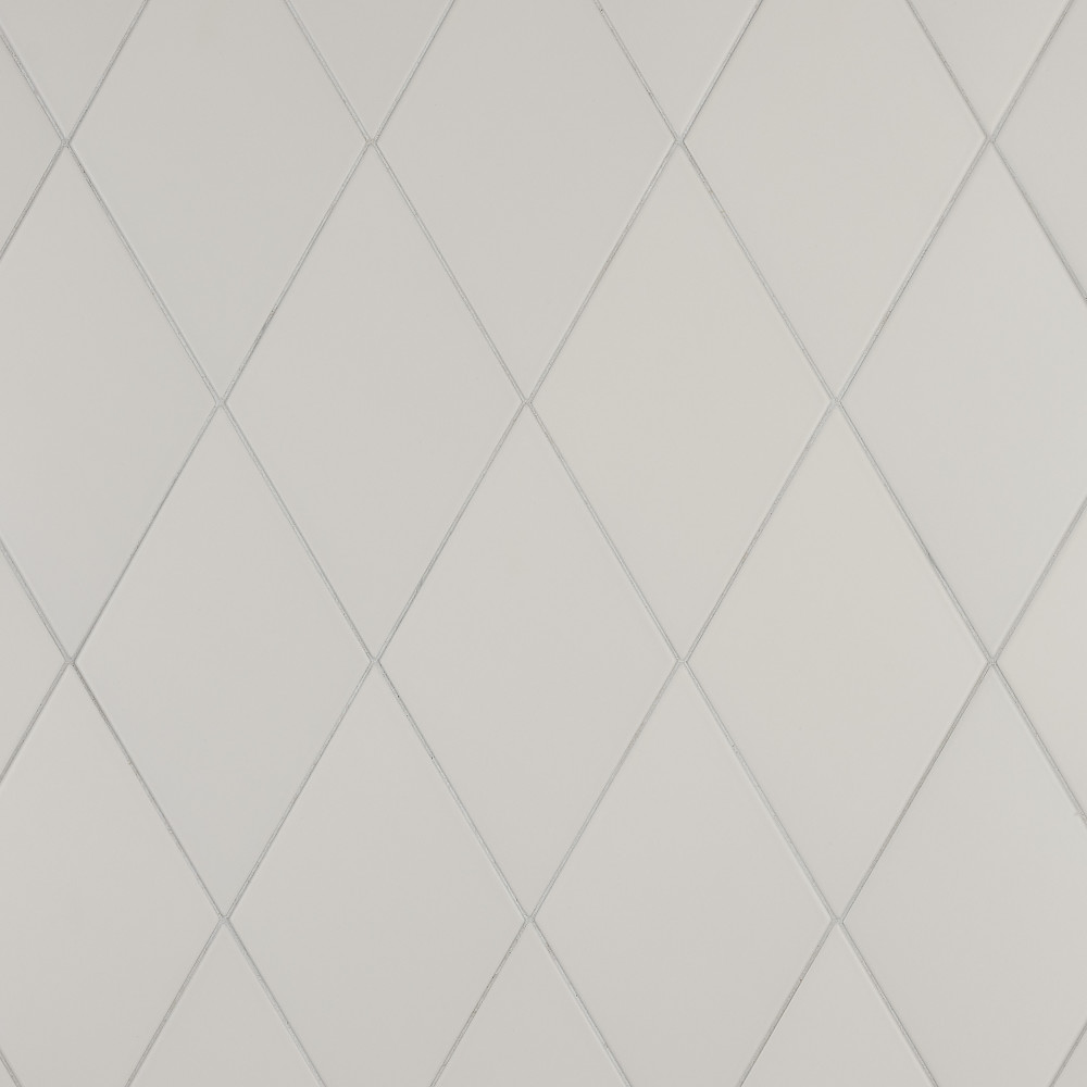 Rhombus Smooth White 5-1/2 in. x 9-1/2 in. Porcelain Floor and Wall Tile
