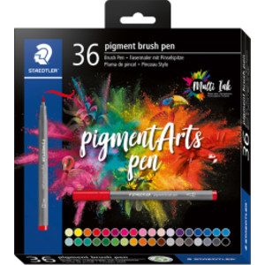 Pigment Arts Brush Pens, Assorted Colors, Set of 36