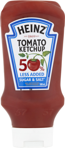 Heinz® Ketchup Tomato Sauce 50% Less Added Sugar & Salt* 500mL