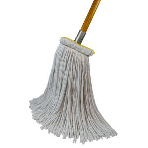 Hillyard, Sno-White Sta-Flat, Rayon Cut-End Wet Mop Head with 1" Headband, 12 oz, White