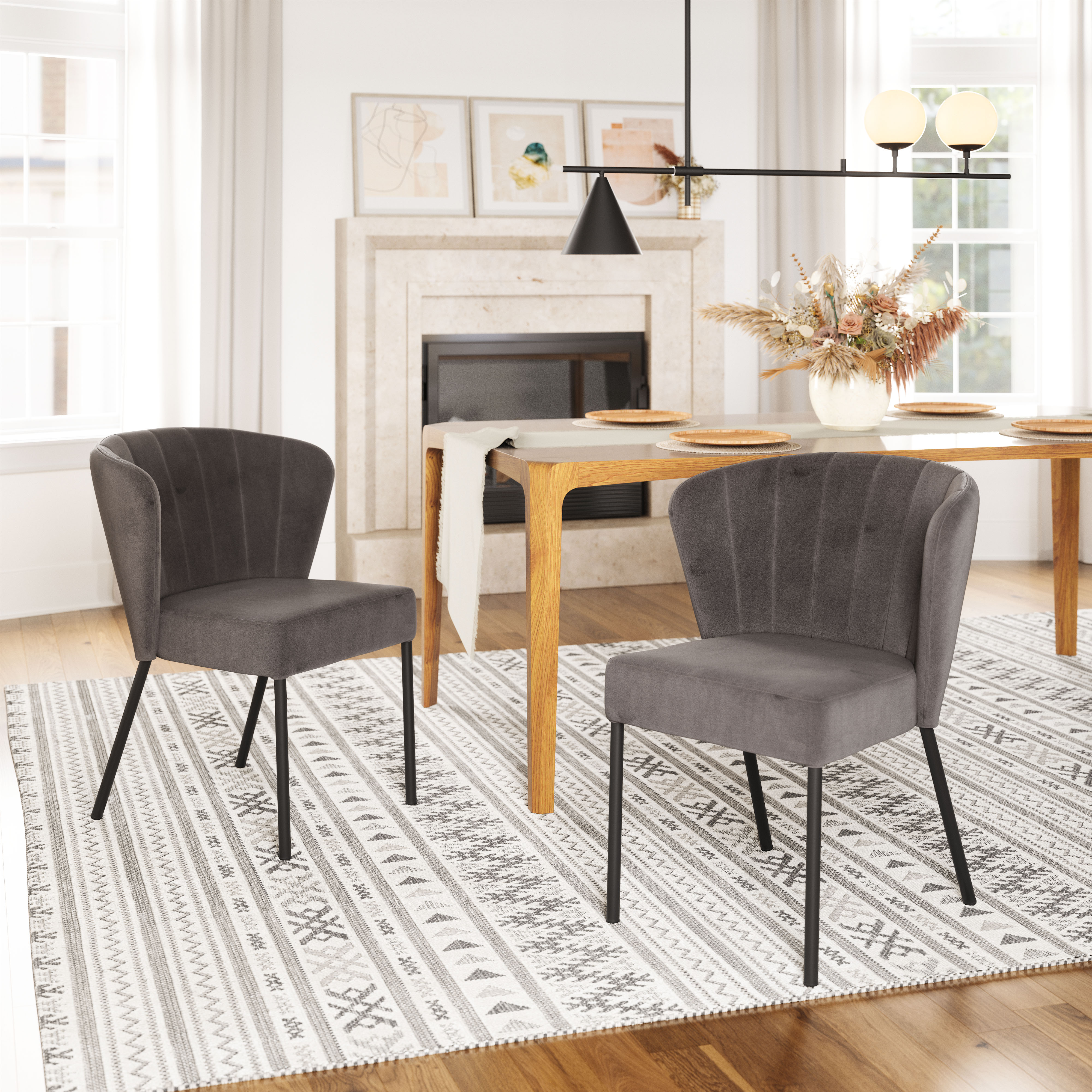 Aimee Dining Chair (Set of 2) Gray product image