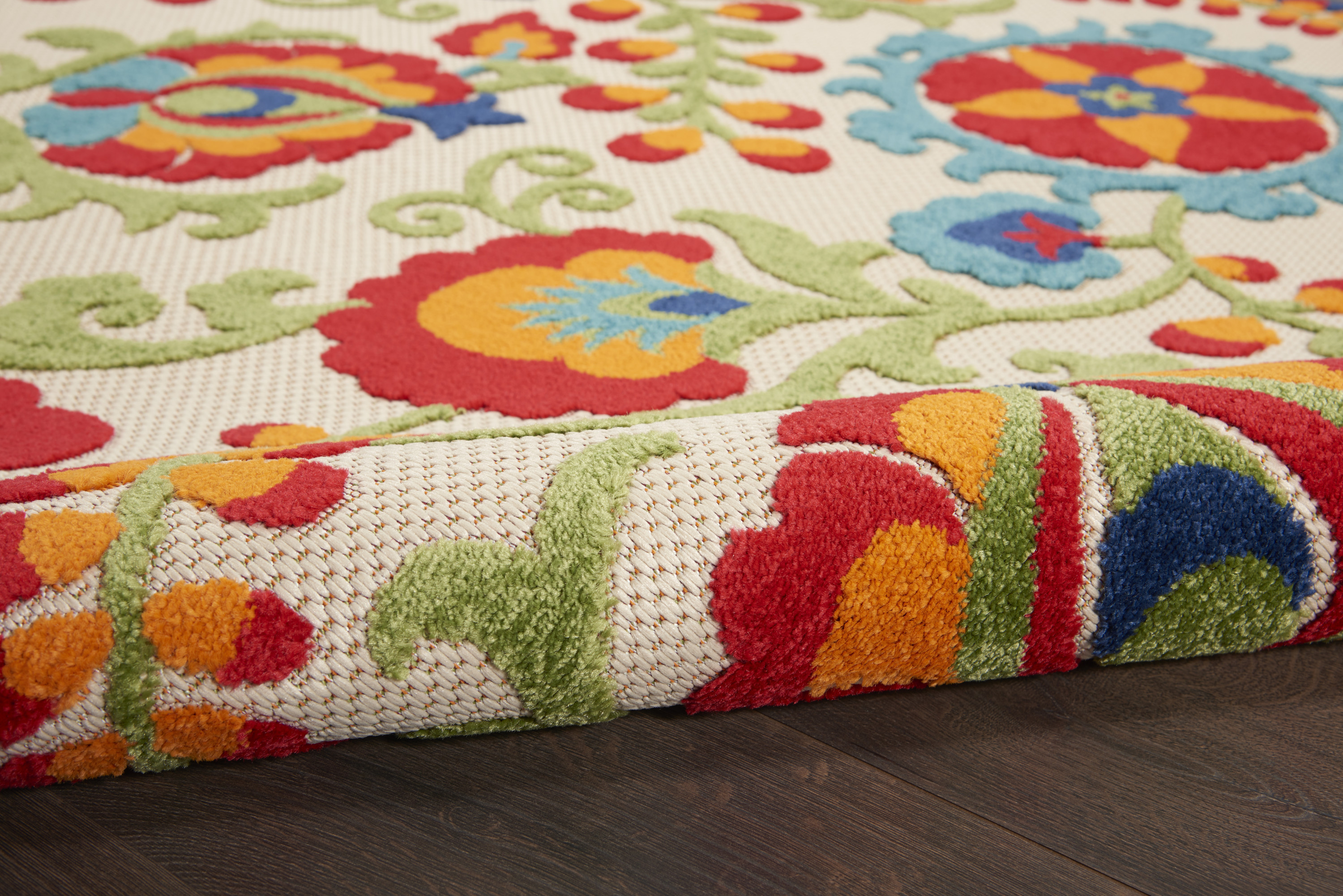 Nourison Aloha 2'8" x 4' Multicolor Farmhouse Rug